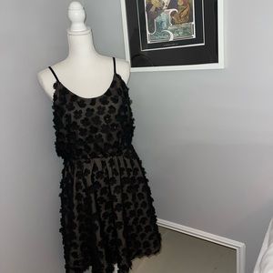 Dress the population floral appliqué dress